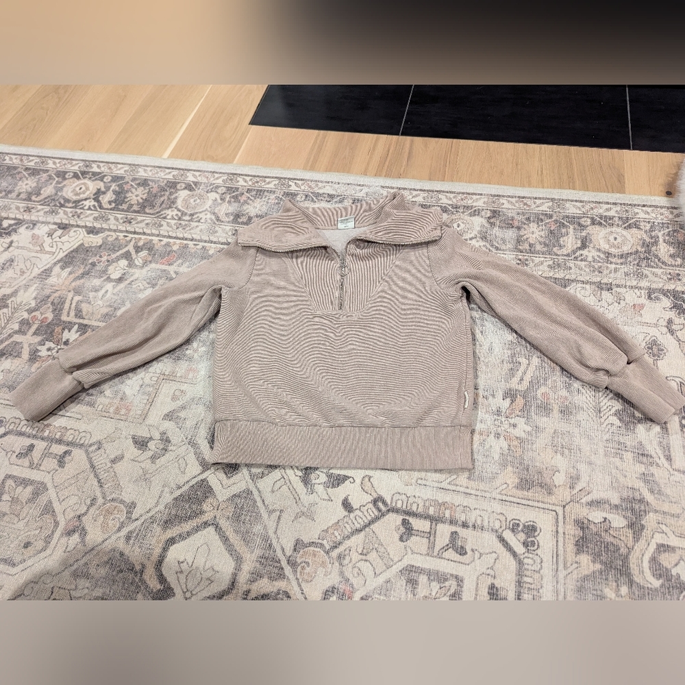 Varley taupe marl vine ottoman half zip pullover